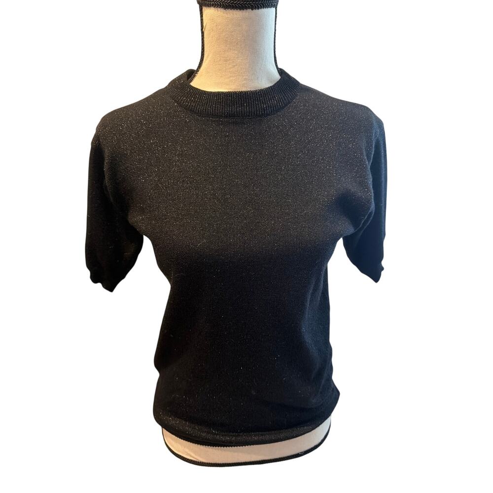 ⭐️ Women’s Regency Collection Black Short Sleeve Sweater Sparkly Size Small